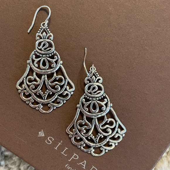Silpada Sterling Silver Flamenco Flare Filigree Chandelier Ornate Earrings W2949 - Picture 8 of 15